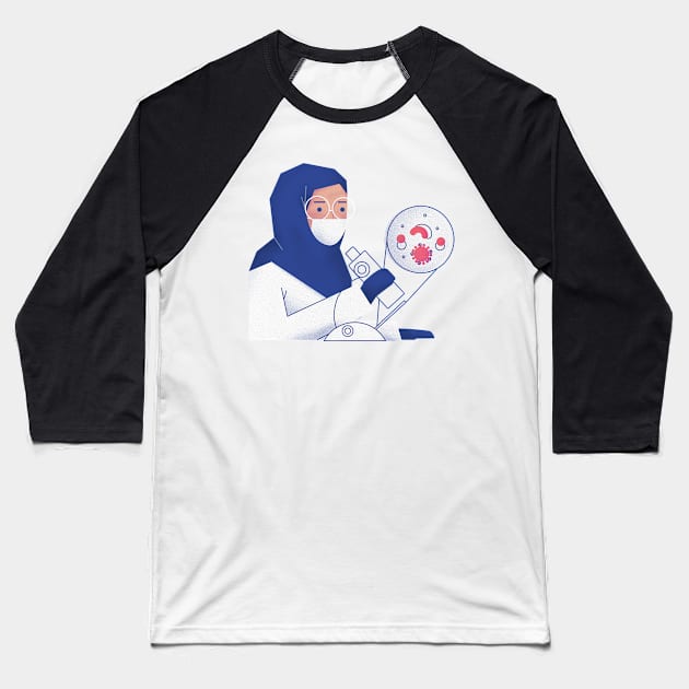 Muslim Essential Employee Fight Coronavirus Baseball T-Shirt by InkyArt